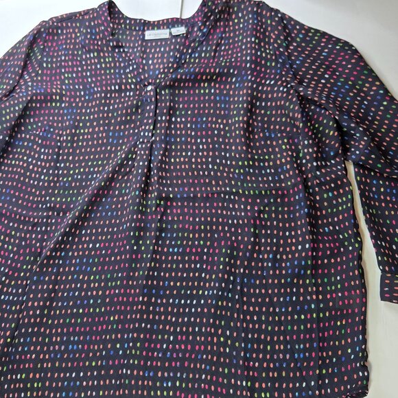 Liz Claiborne Chiffon Plus Polka-dot Dress top - Picture 1 of 12